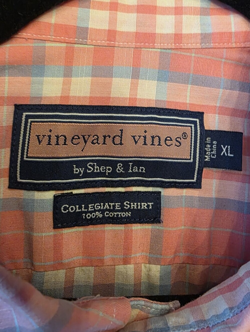 Vineyard Vines Collegiate Button-Down Shirt Pink Plaid Men’s XL